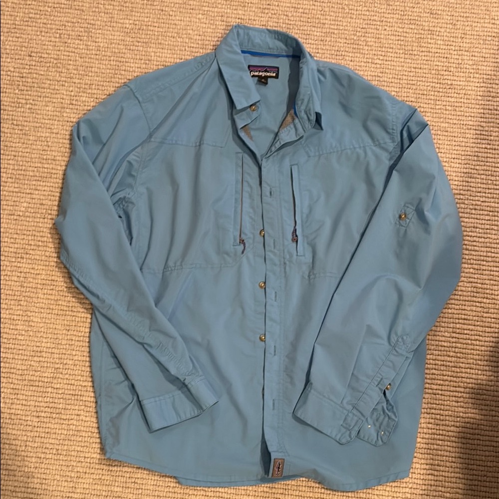 Patagonia Blue Button-Up Shirt